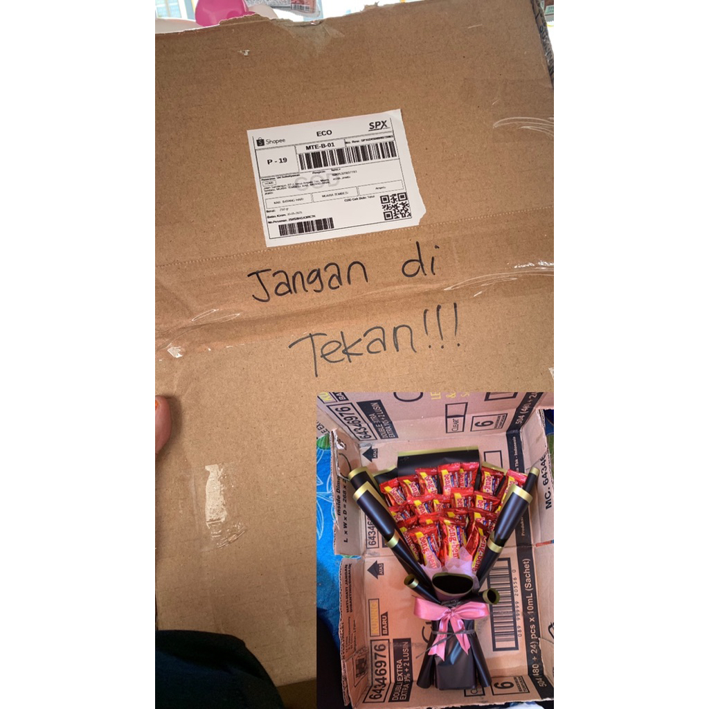 

packing dus tambahan untuk buket