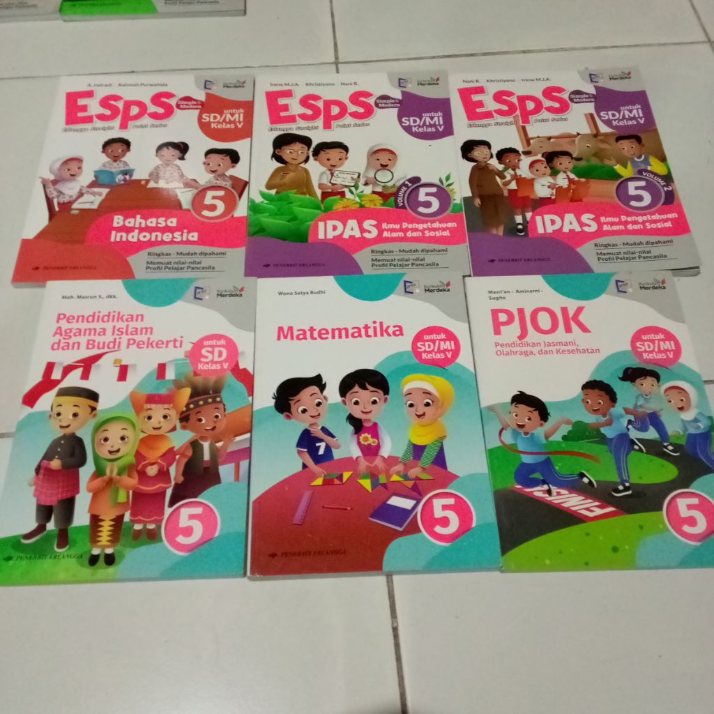 Pendidikan agama Islam dan Budi Pekerti, Matematika, PJOK Esps Bahasa Indonesia, Esps Ilmu Pengetahu