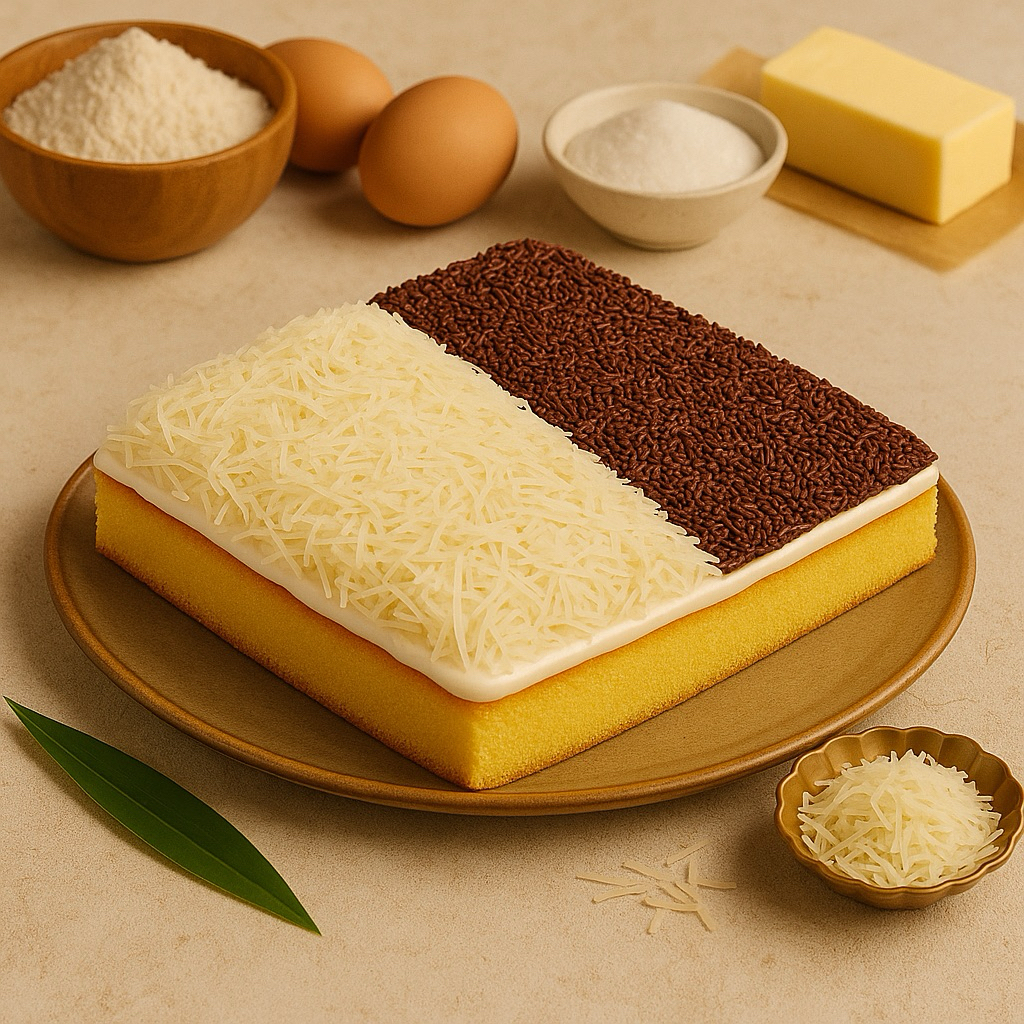 

Bolu Panggang Cake Jadul Coklat Keju 20x20 Packing Box Bisa pilih cake Pandan Vanila Coklat, dan topping sesuai selera Fresh setiap hari, dengan bahan Premium