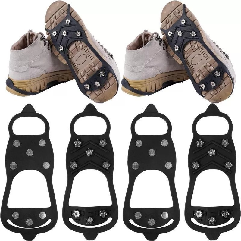 Pasangan Alas Sepatu Anti Slip Alas Sepatu Salju 8 Gigi Alas Sepatu Mendaki Anti Slip Sepatu Salju