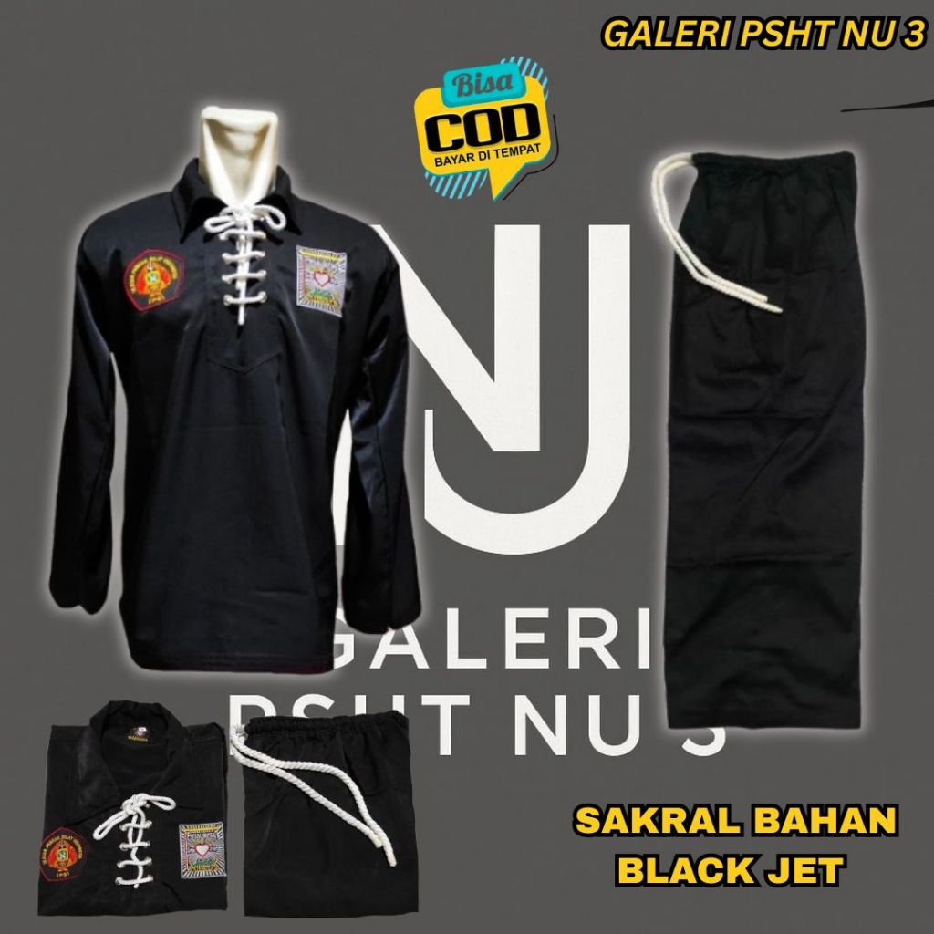 sakral psht warga - sakral warga psht set - sakral ipsi psht - setelan baju warga psht jet black  ka