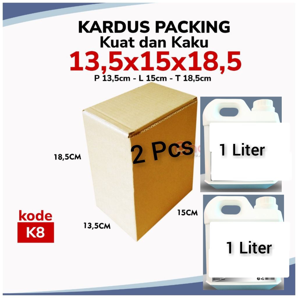 

Kardus Packing Bisa Untuk Derijen UK 1 Liter 2 Pcs Ukuran 13,5x15x18,5 cm
