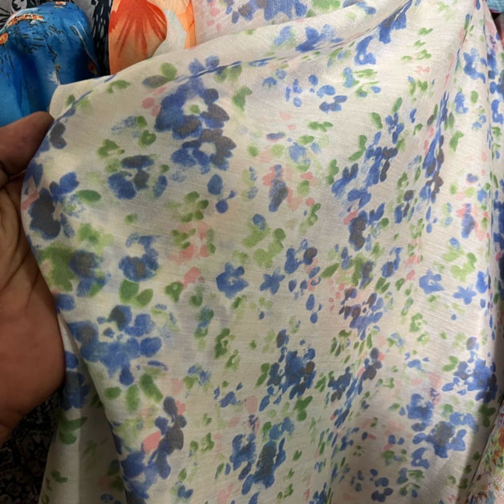 kain organza motif bunga / kain organdi motif bunga