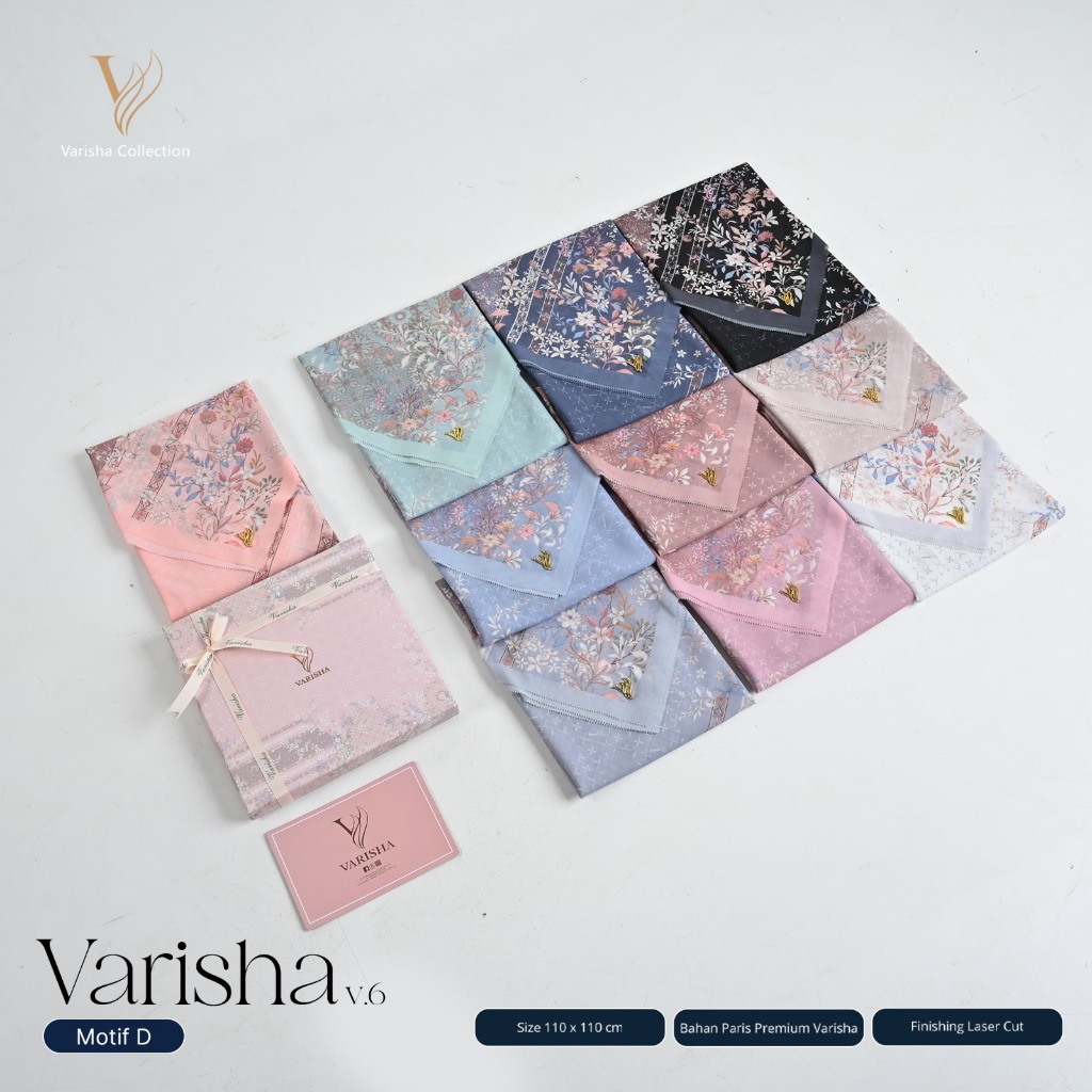 Varisha Hijab Segi Empat Premium Motif D - Box