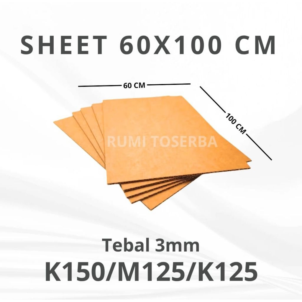 

Kardus lembaran uk 60 × 100 cm sheet baru single wall