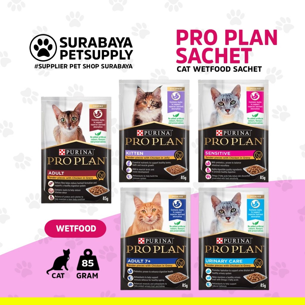 Proplan Kitten Wet Food 85gr - Proplan fussy and beauty - Proplan Adult Sachet - Pro plan pouch - Pu