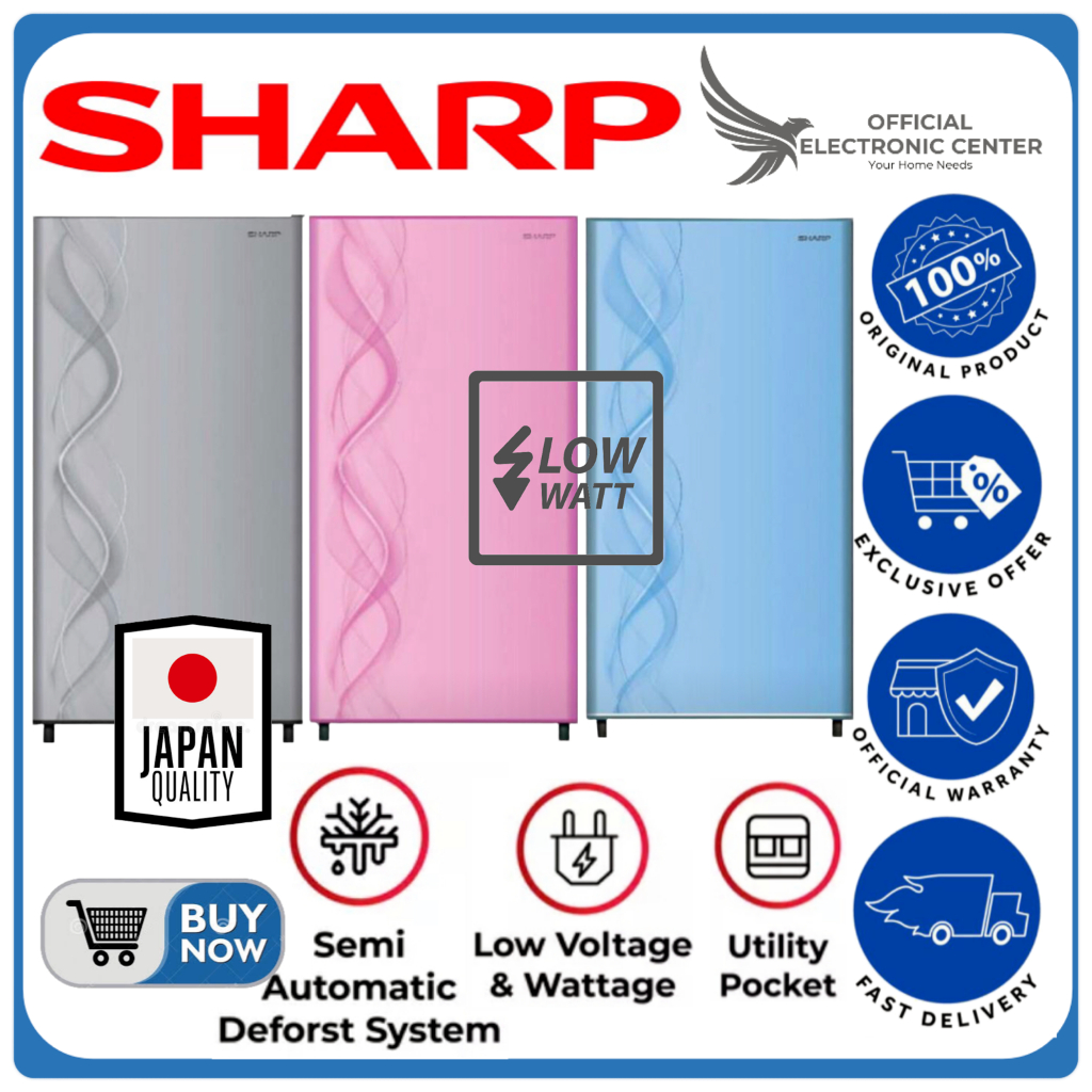 KULKAS SHARP SJ-182ND SJ182ND SJ 182ND 1 PINTU SHARP LOW WATT FAST FREEZING LEMARI ES 1 PINTU SHARP