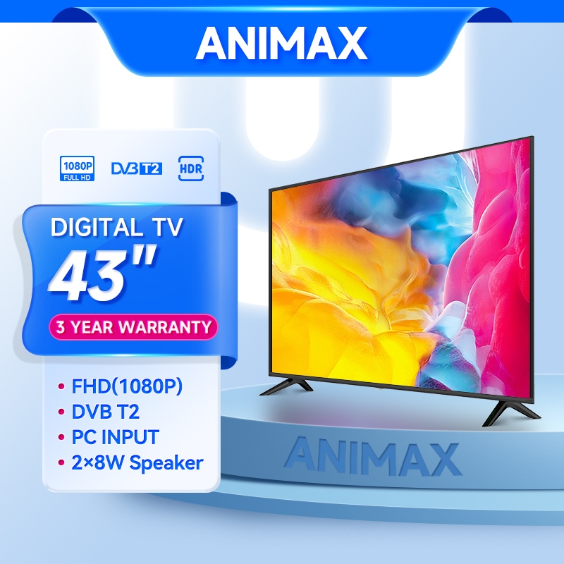 Animax TV Android 43 inch Smart TV LED 43 Inch Android 14.0 Televisi Garansi Youtube-Web Browser