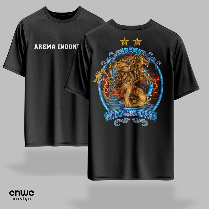 KAOS BOLA ILLUSTRASI LOGO AREMA INDONESIA
