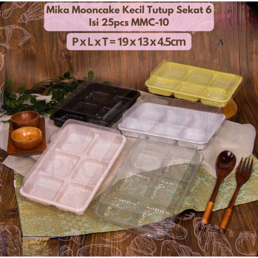 Mika Mooncake Kecil Sekat 6 isi 25 pcs + tutup | MMC-10
