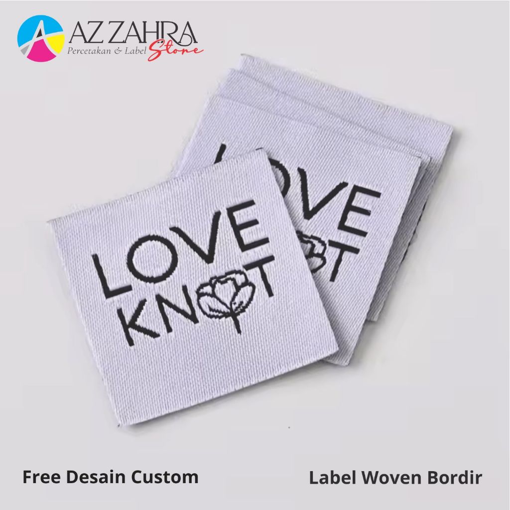 

Label woven / cap woven bordir / hijab merek woven / label bordir pakaian / label custom