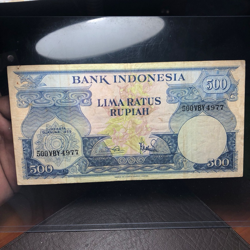 Uang Kuno Rp. 500 Seri Bunga 1959 Asli Code 012