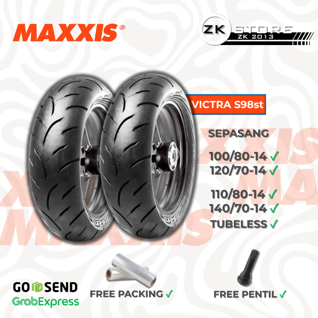 Ban Maxxis Victra S98 st Ring 14 Ban Tubeless Vario PCX Aerox Depan Belakang