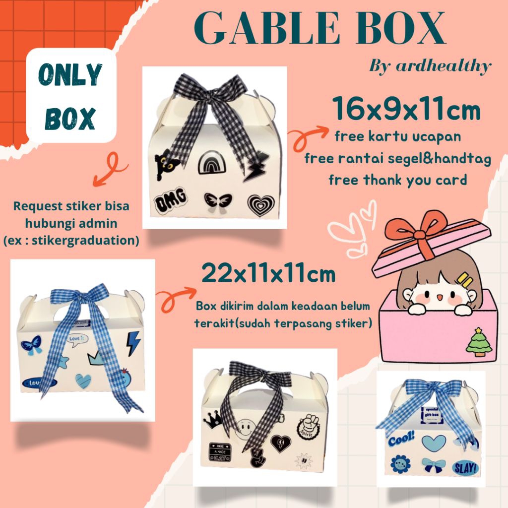 

Gable box snack/gable box aesthetic/gable box graduation/gable box birthday (ONLY BOX) by ardhealthy