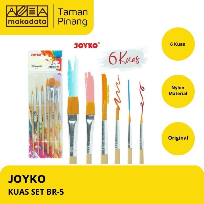 

JOYKO KUAS SET BR-5 / KUAS MELUKIS FLAT ROUND / ROUND FLAT BRUSH SET (1 PCS)