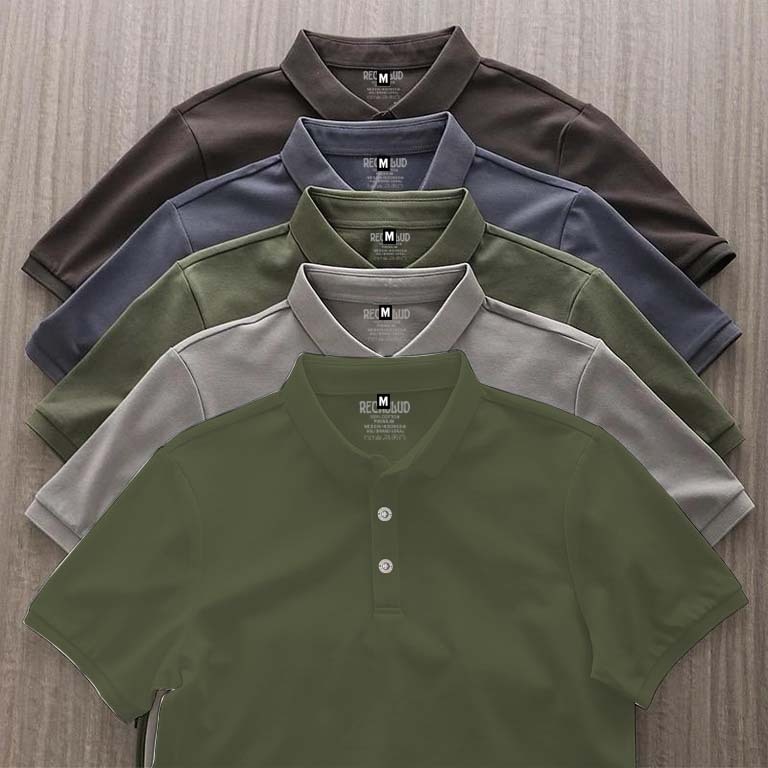 Reckblud - Tshirt Polo Kerah Polos Pria & Wanita Hijau Army