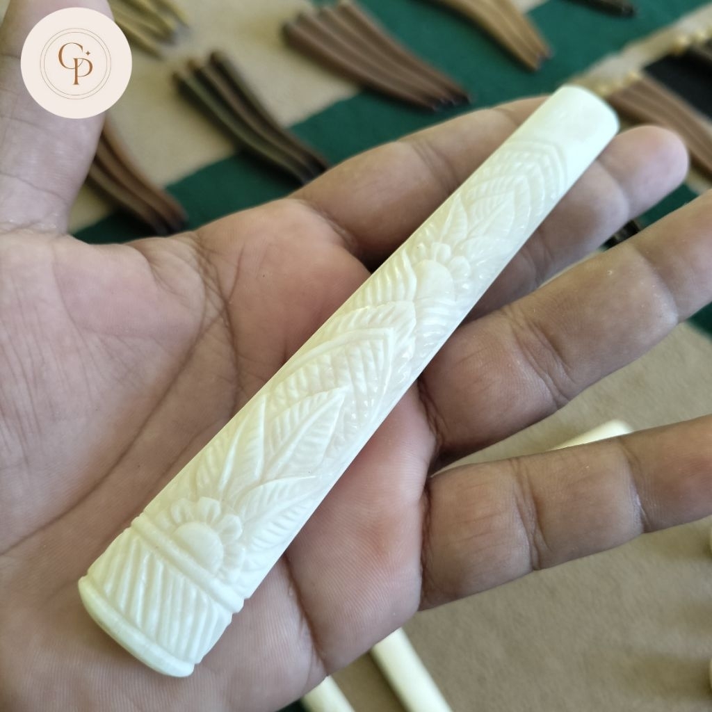 padutan once pipa tulang ukir bunga