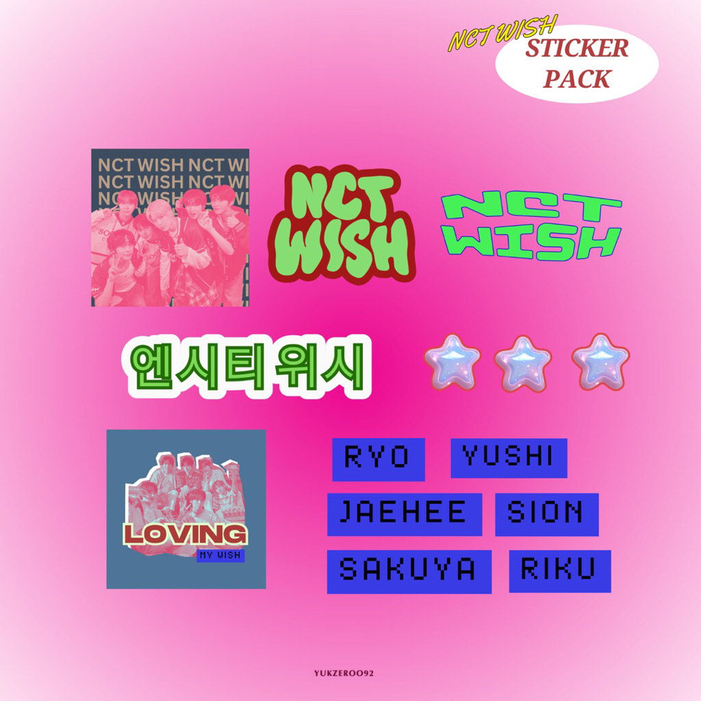 

NCT WISH STICKER PACK GLOSSY (isi 14 pcs)