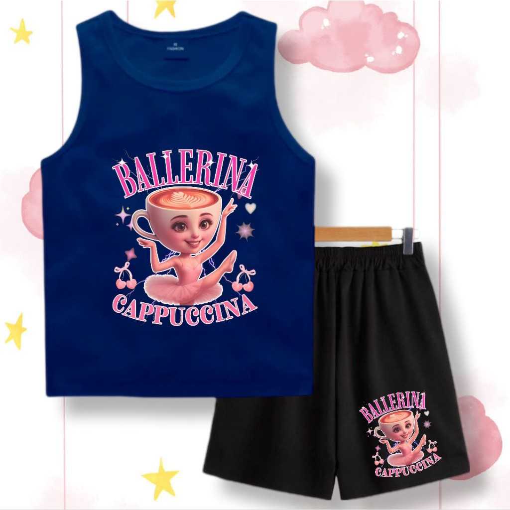 SETELAN SINGLET ANAK PEREMPUAN BALLERINA 2-8 TAHUN