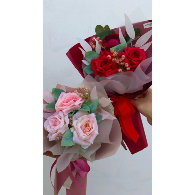 

[Byuniflorist] I Love You Bouquet | buket bunga artificial mawar 3 tangkai ungkapan cinta