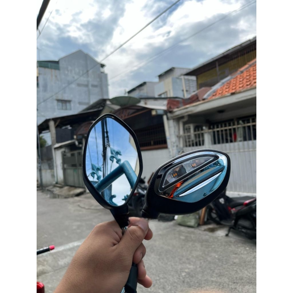Termurah ORI AHM - Spion Lampu Menyala Spion LED Honda Beat dan Genio