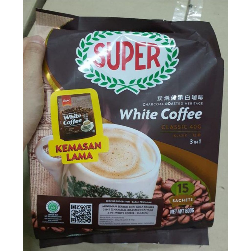 

Super Charcoal Roasted White Coffee Classic Kopi Putih 3in1 isi 15s