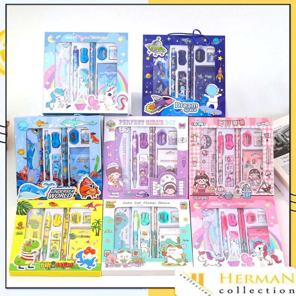 

Spesial Promo HC Alat Tulis Set 9 In1 Stationery Karakter Lucu Set Perlengkapan Alat Tulis Sekolah AnakAnak Murah Lengkap Souvenir Ulang Tahun Anak Alat Tulis 9 IN 1 Free Tempat Pensil Kaleng