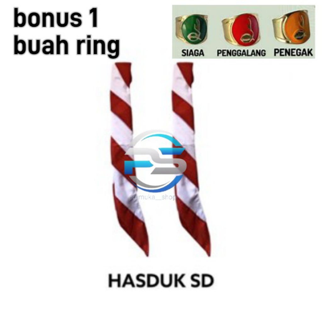 

hasduk SD bahan full kain dapat bonus 1 ring kolong