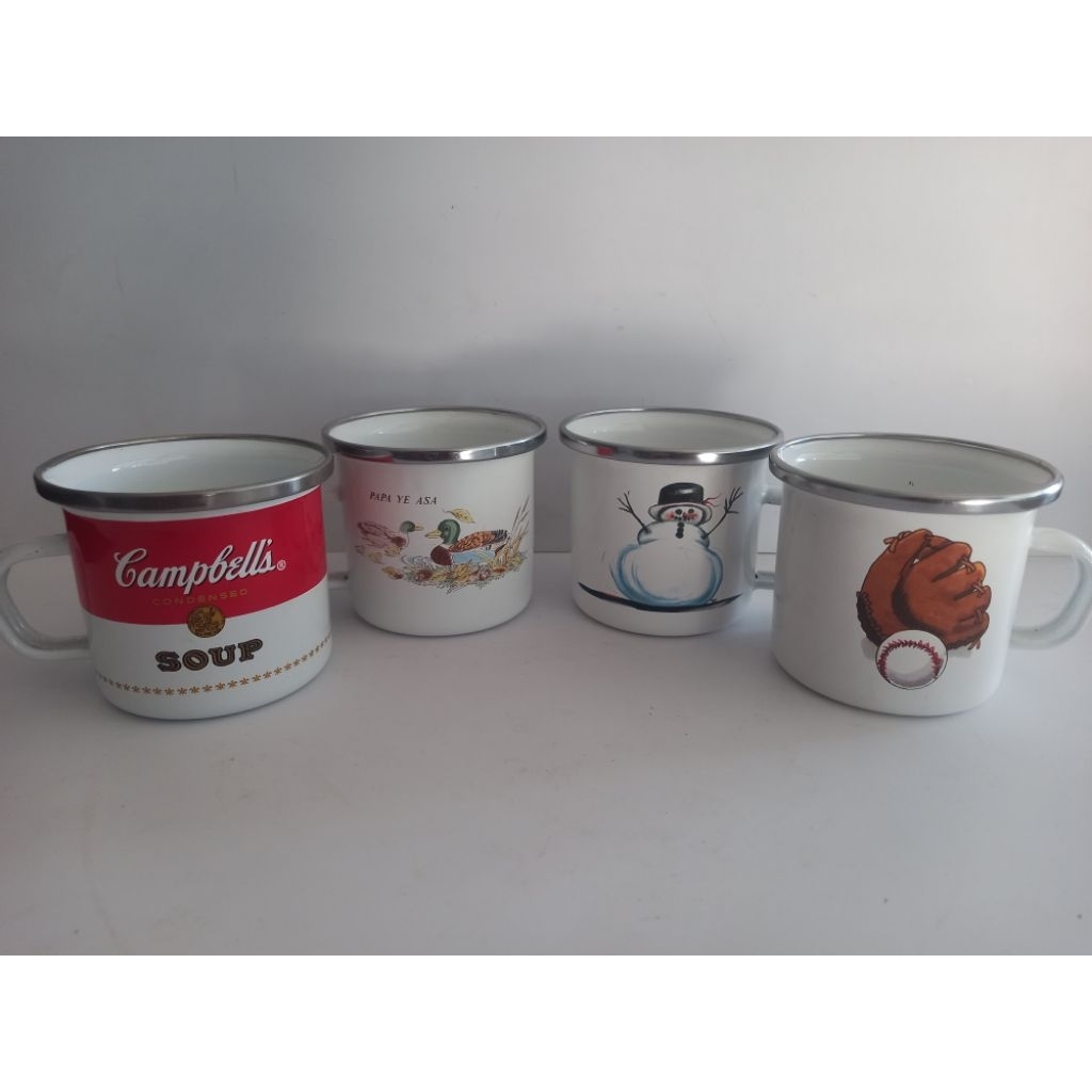 Gelas Enamel 6cm/Mug Enamel/Cangkir Enamel Warna