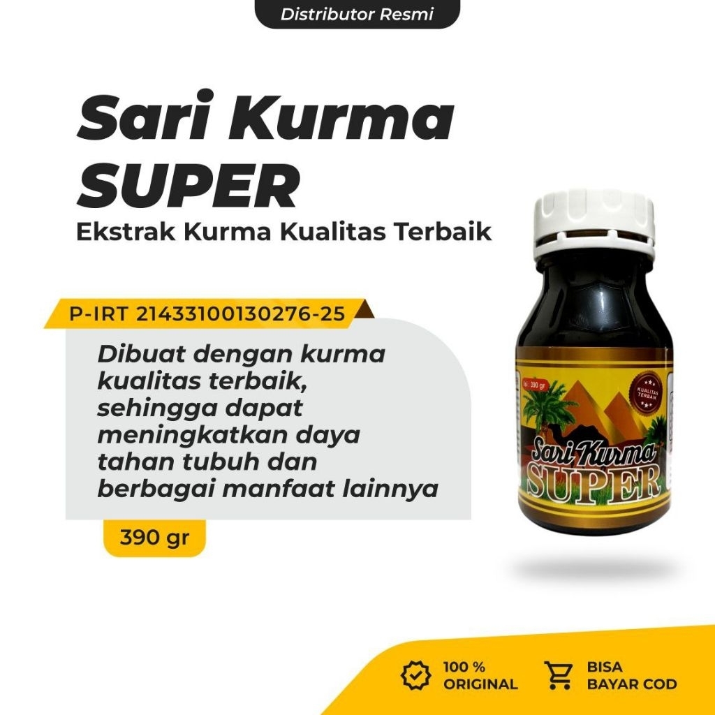 

Sari Kurma Super Kurma Asli Stamina Imunitas Tubuh 390gram