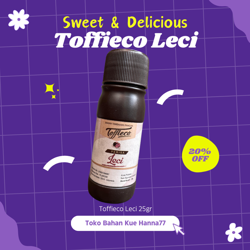 

Toffieco Rasa Leci 25ml - Essence Rasa Leci untuk Kue Minuman Roti Puding Cookies Pewarna Rasa