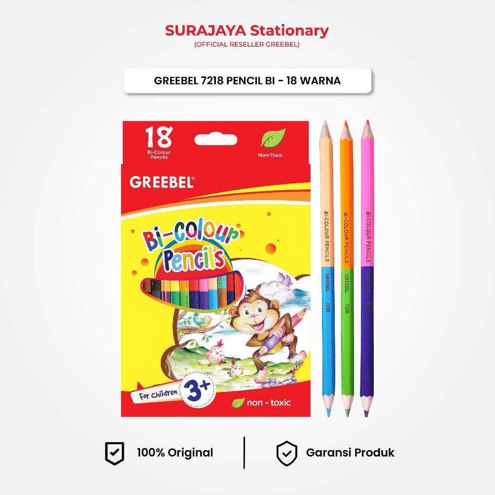 

KODE T44J GREEBEL Pensil Warna 36 Warna BiColour Pencil 7218 Mewarnai Menggambar
