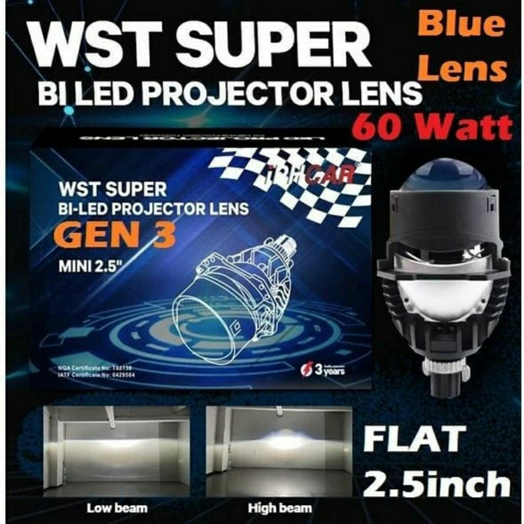 LAMPU BILED IPCHARGEN 3 WST SUPER LASER 60W 2.5 INCH PROJECTOR MOBIL MOTOR 55 WATT 60 WATT SOUBLE BO