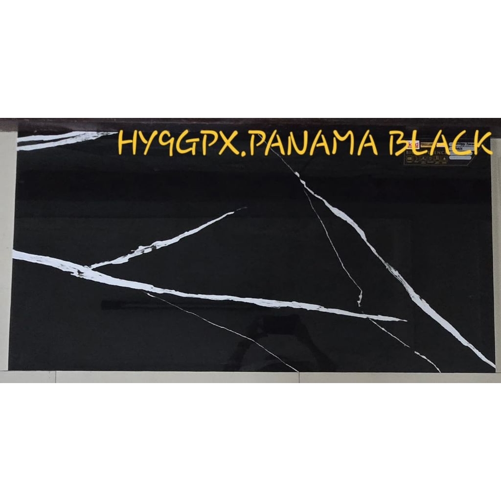GRANIT MURAH 60X120 HITAM IKAD HYGPMX PANAMA BLACK GLAZED POLISHED