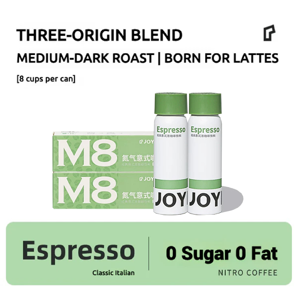 

[ 2pcs ] JOYINBAG M8 Espresso Nitro Coffee 8 Espresso Shots [ Classic Espresso ] Nitro Kopi Instan