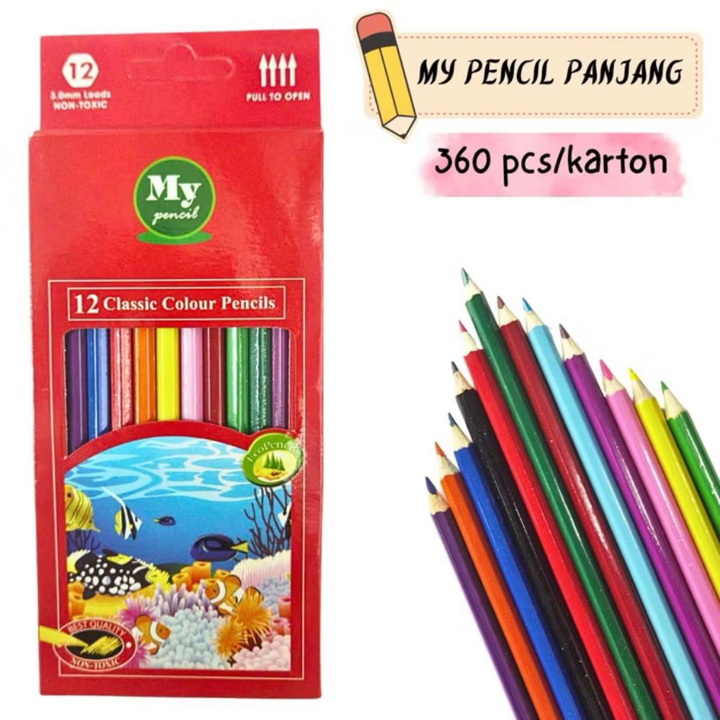 

Pensil warna 12 pcs Besar dan Kecil cocok hadiah goody bag dan pesta pernikahan