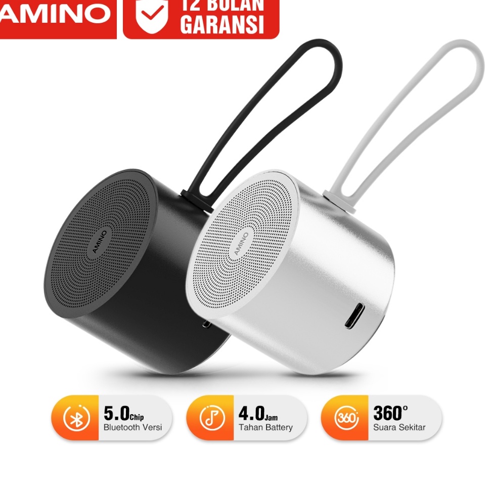 KODE W6E AMINO M1 Portable Speaker Stereo Mini HiFi Wireless Speaker Waterproof  Round Bluetooth Wir