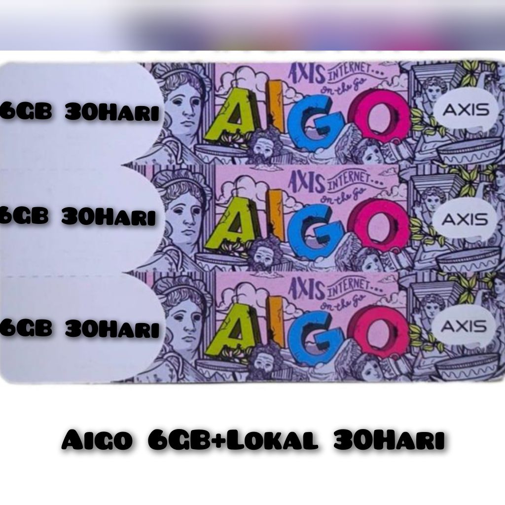 Voucher AXIS aigo 6GB + Bonus Aigo 28Hari Nasional