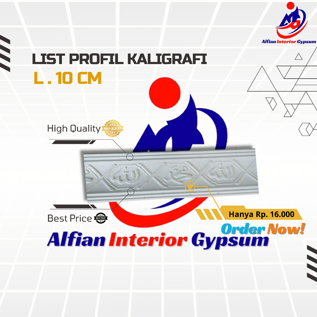 List Profil Gypsum Motif Kaligrafi Arab