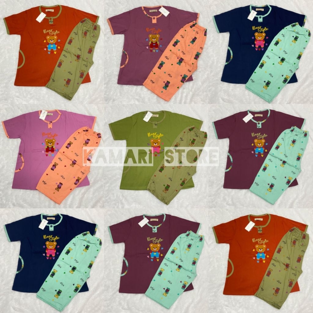 Motif Random Baju Tidur 3/4 Daililan Standar | Baju Tidur Wanita Dewasa | Baju Tidur Daililan | Piya