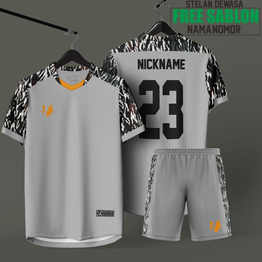 Jersey Sepak Bola GRATIS Sablon Nama Nomor Punggung Stelan Remaja Dewasa Set Baju Celana