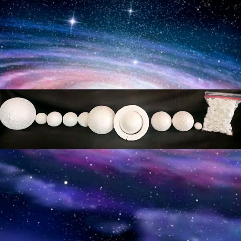 

KODE W95X Paket Bola Styrofoam Tata Surya Planet Tatasurya Antariksa Asteroid ring Saturnus planet lengkap