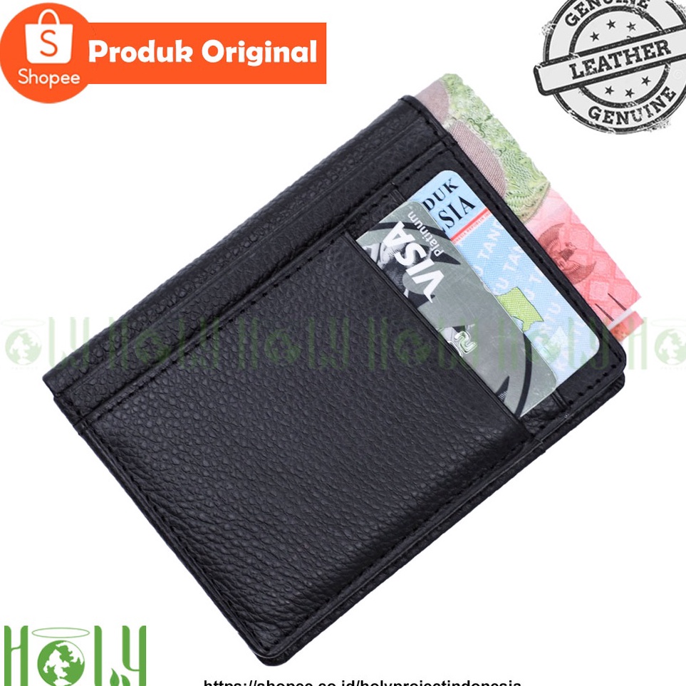 KODE J45B KJ8DOMPET KARTU KULIT ASLI MODEL KULIT JERUK POLOS CARD HOLDER PRIA DAN WANITA