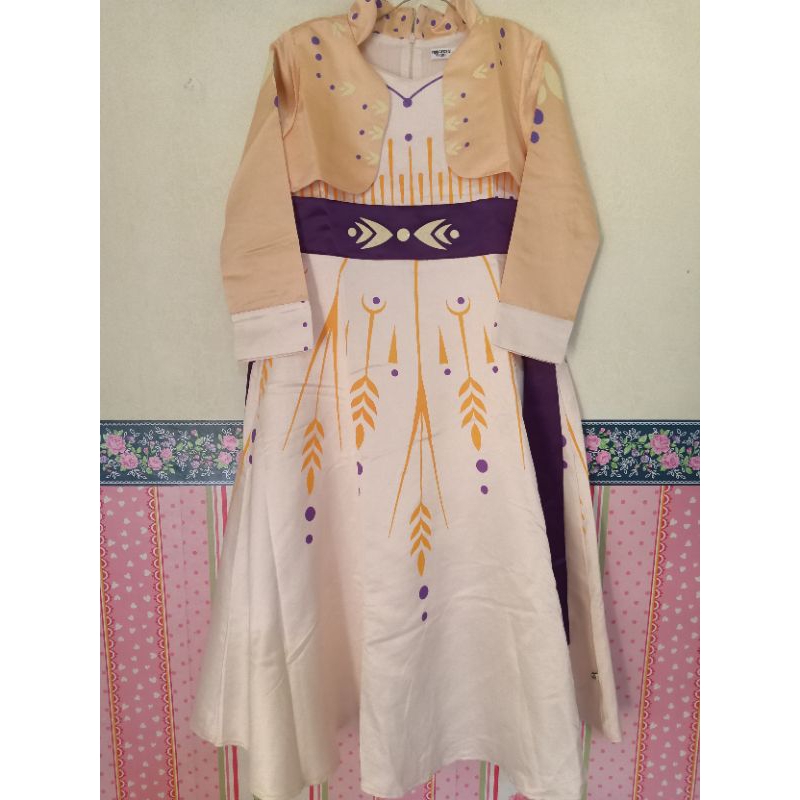 gamis anak kostum frozen anna