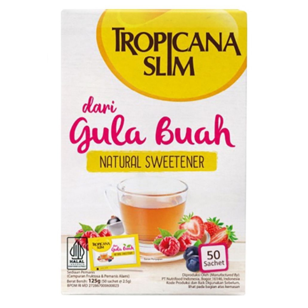 

Tropicana Slim Natural Sweetener Gula Buah 50 x 2.5gr