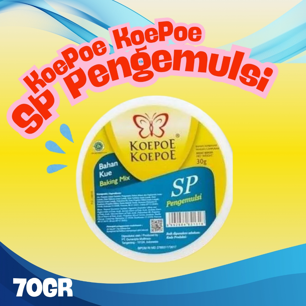 

KOEPOE BAHAN KUE BAKING MIX SP PENGEMULSI 70GR 1 PAK /3 PCS & 24 PAK (72PCS)