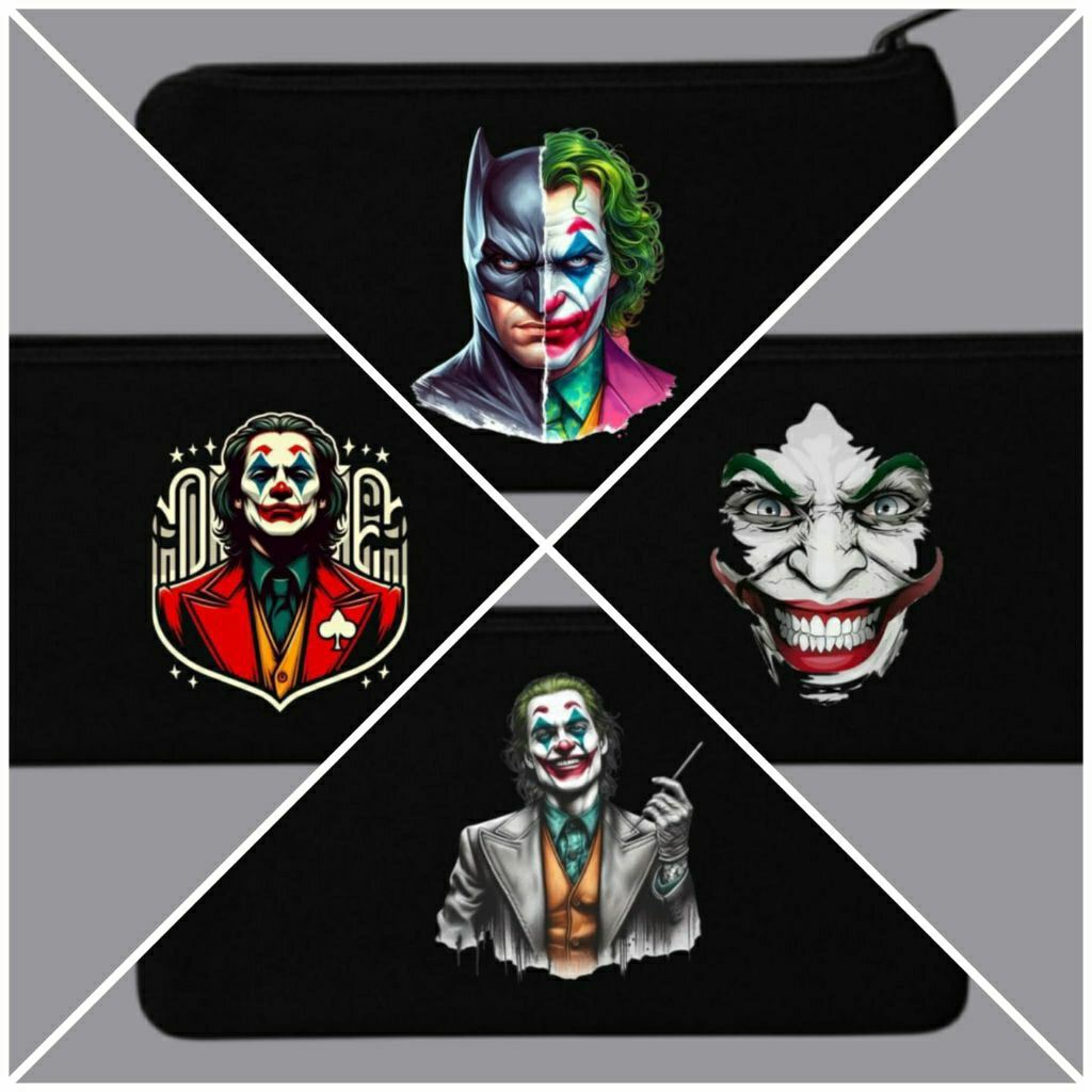 

Tempat pensil logo joker/Tempat alat tulis/Tempat pensil kanvas/Tempat kosmetik/Tempat hp/Tempat kartu/Tepak kanvas