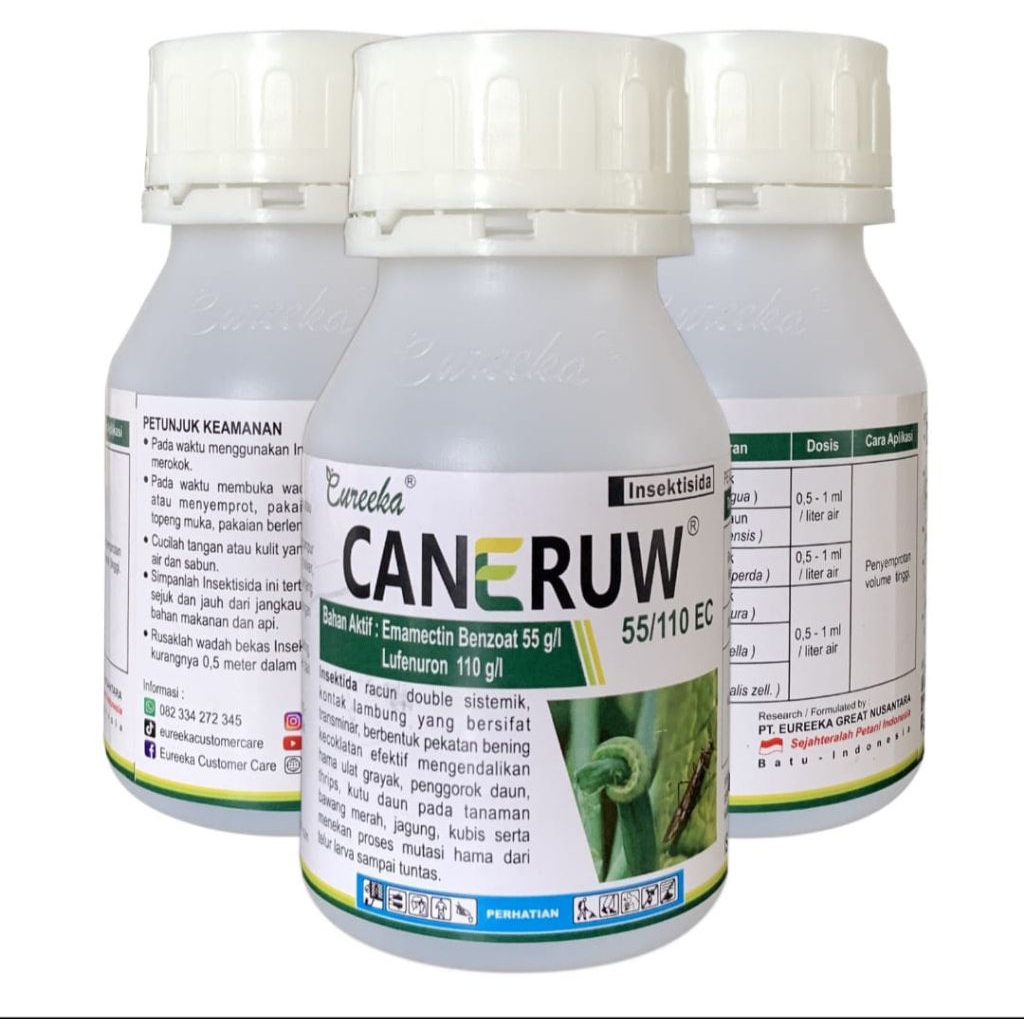 Racun ulat bawang double sistemik Caneruw 55/110EC (Emamektin benzoat 55g/l + lufenuron 110 g/l)