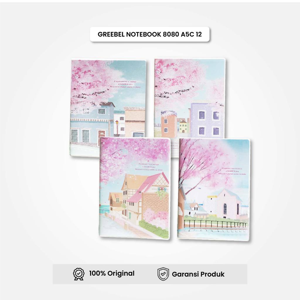 

GREEBEL NoteBook 8080 A5C 12 /Agenda/Planner Lucu unik/Buku Catatan Spiral NoteBook 80 halaman / IStationery