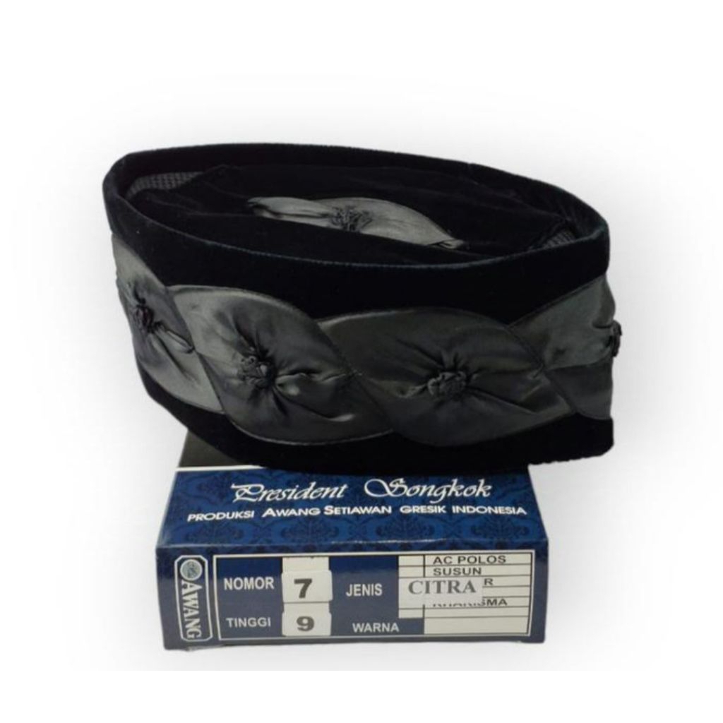Songkok kembang kol/peci jawara hitam/singkok betawi